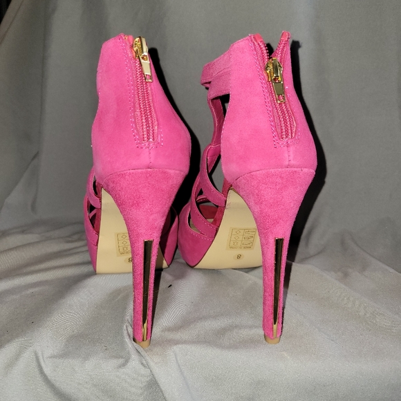 Womens DV Dolce Vita Pink Suede Ankle Strap Sandals High Heels - Picture 5 of 6
